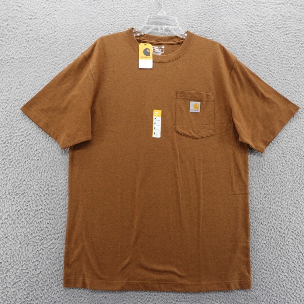 Carhartt Mens Loose Heavyweight Short Sleeve Pocket T Shirt Brown‎ Medium NEW